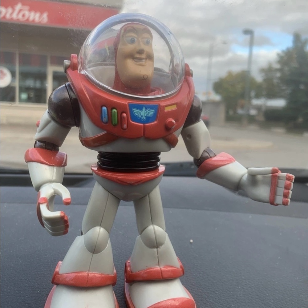 Rare Toy Story Buzz Lightyear Action Figure BUZZ TO THE RESCUE Red Gray HTF  A5